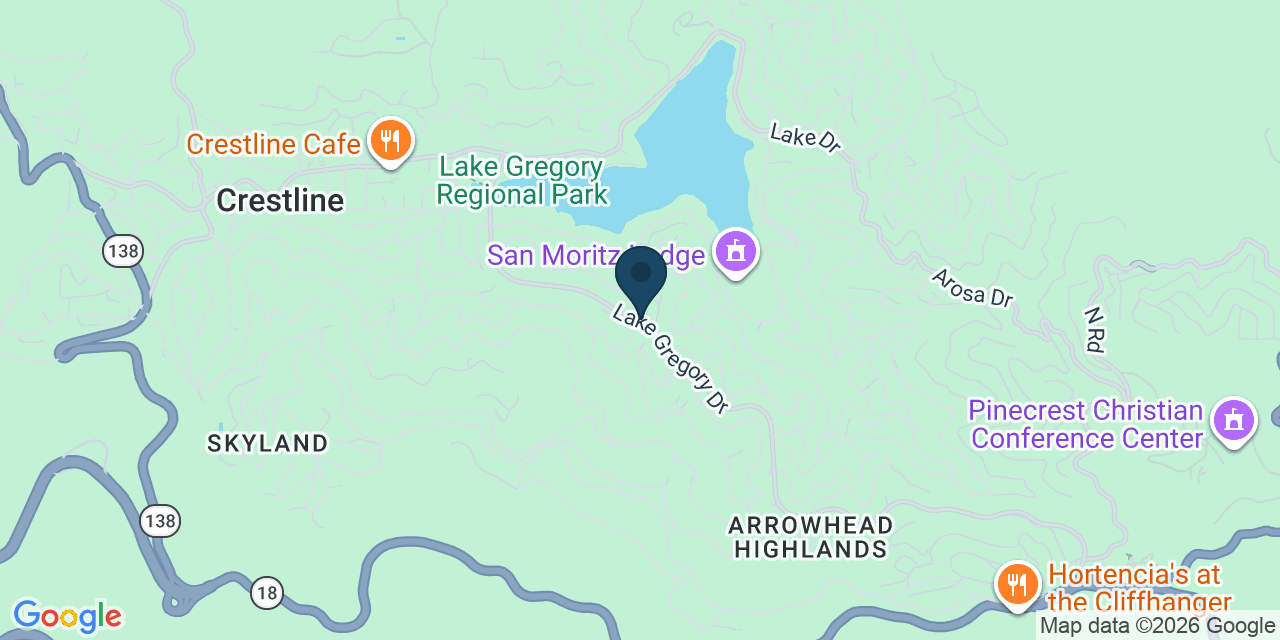 Map showing Crestline, San Bernardino County, CA