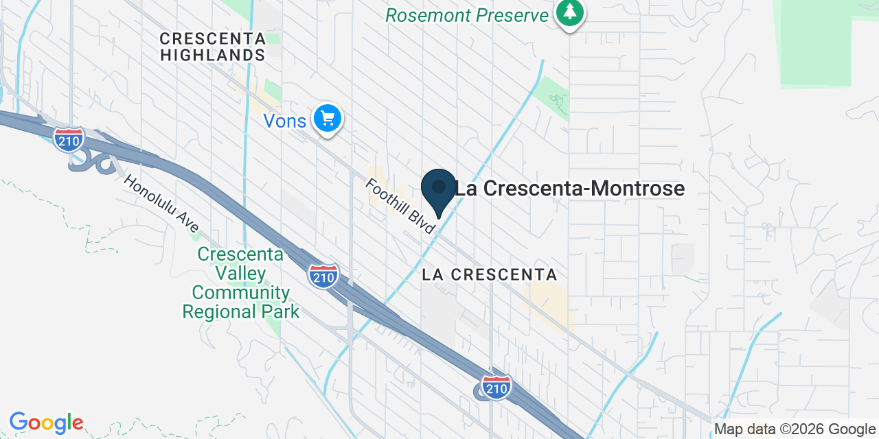 Map showing La Crescenta-Montrose, Los Angeles County, CA