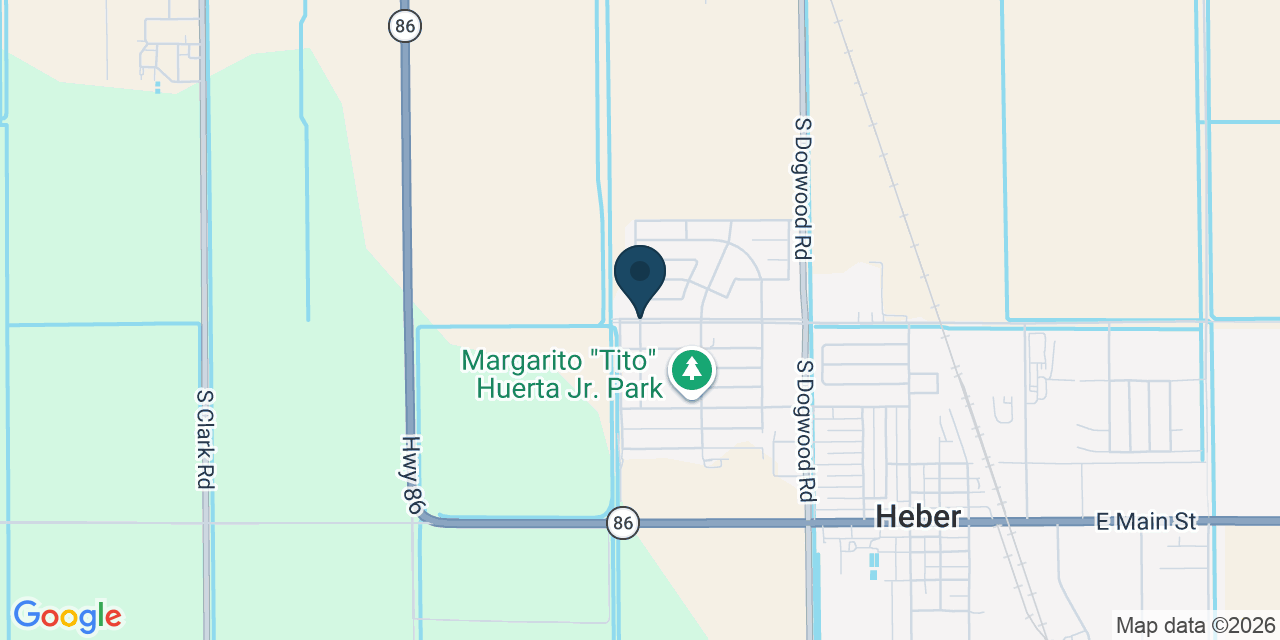 Map showing Heber, Imperial County, CA
