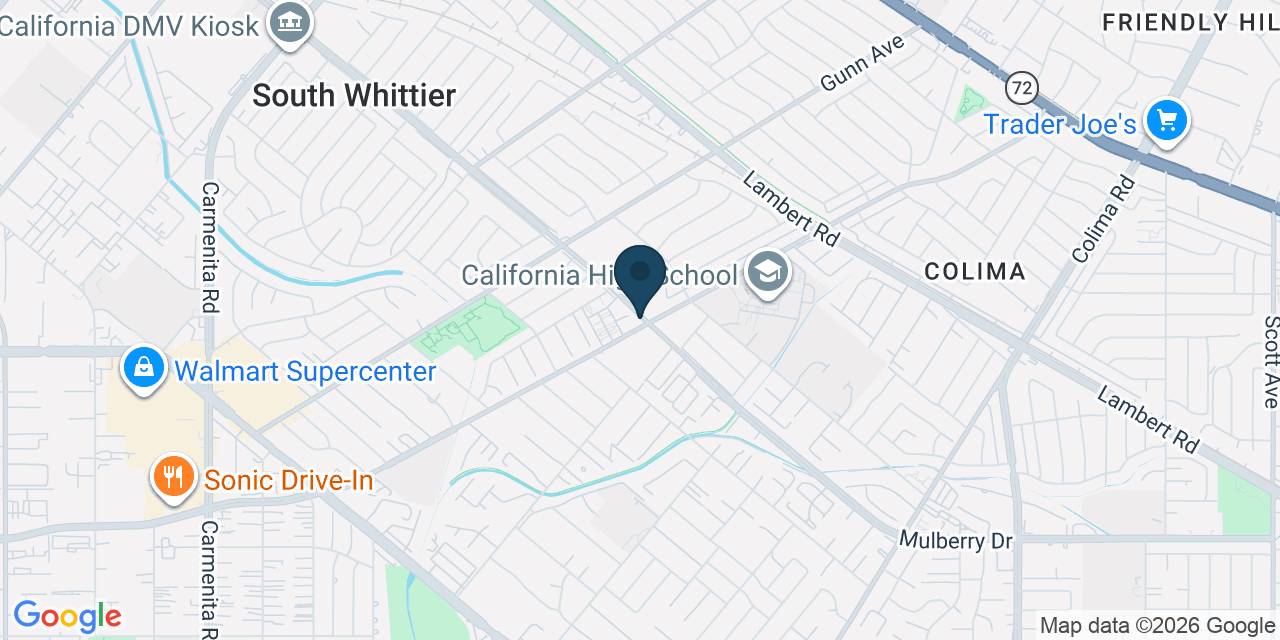 Map showing South Whittier, Los Angeles County, CA