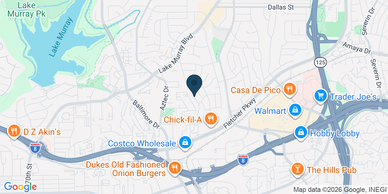Map showing La Mesa, San Diego County, CA