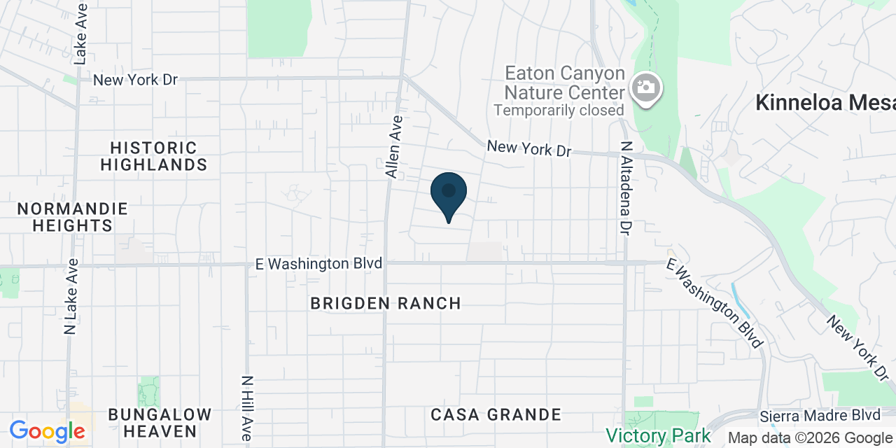 Map showing Pasadena, Los Angeles County, CA
