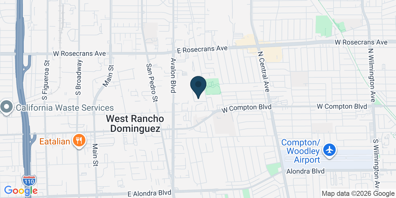 Map showing Compton, Los Angeles County, CA