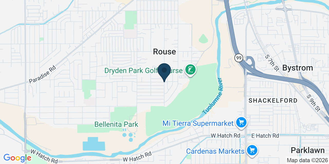 Map showing Rouse, Stanislaus County, CA
