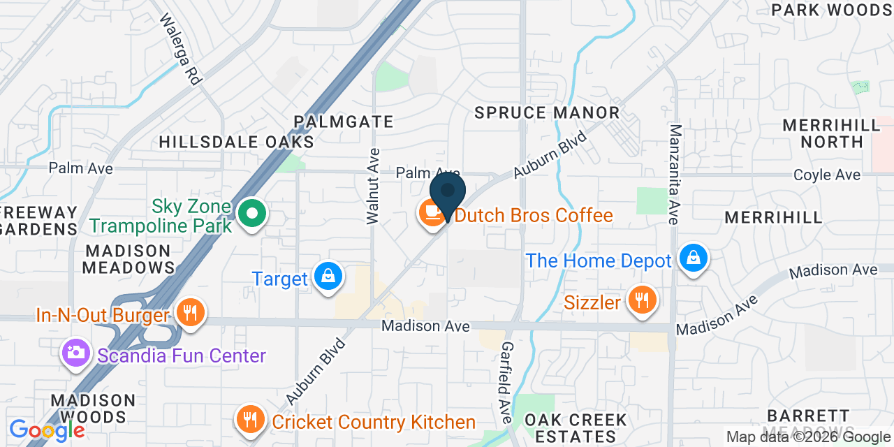 Map showing North Highlands, Sacramento County, CA
