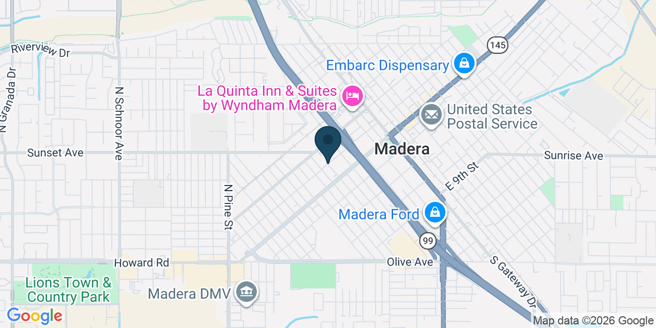 Map showing Madera, Madera County, CA