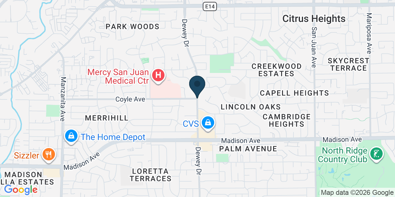 Map showing Carmichael, Sacramento County, CA