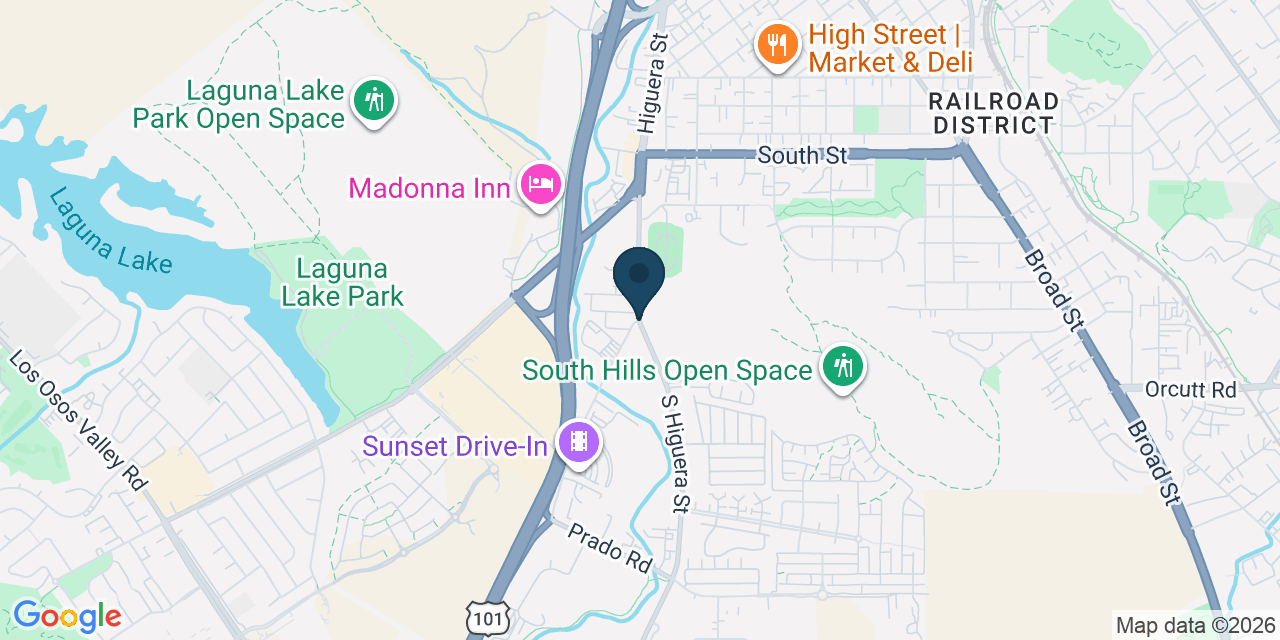Map showing San Luis Obispo, San Luis Obispo County, CA