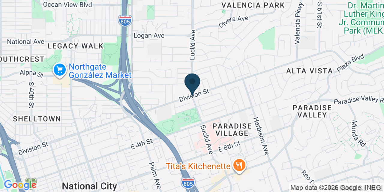 Map showing National City, San Diego County, CA