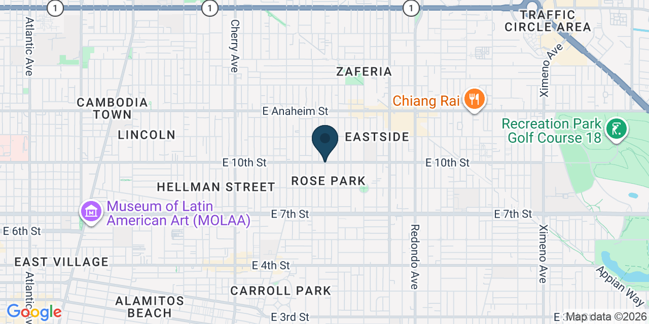 Map showing Long Beach, Los Angeles County, CA