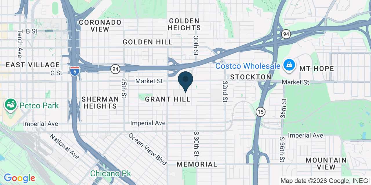 Map showing San Diego, San Diego County, CA