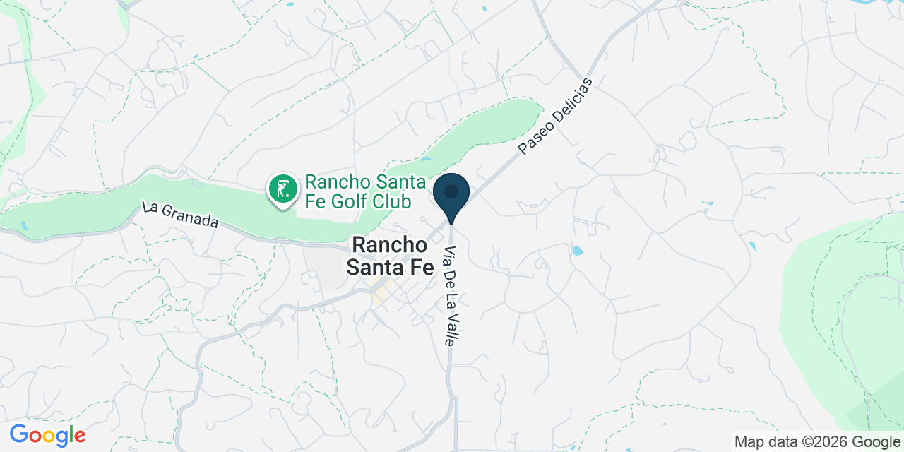 Map showing Rancho Santa Fe, San Diego County, CA