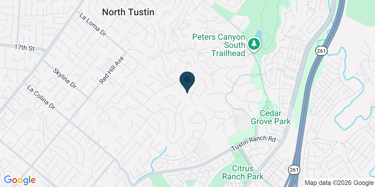 Map showing North Tustin, Orange County, CA