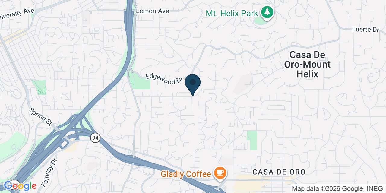Map showing Casa de Oro-Mount Helix, San Diego County, CA