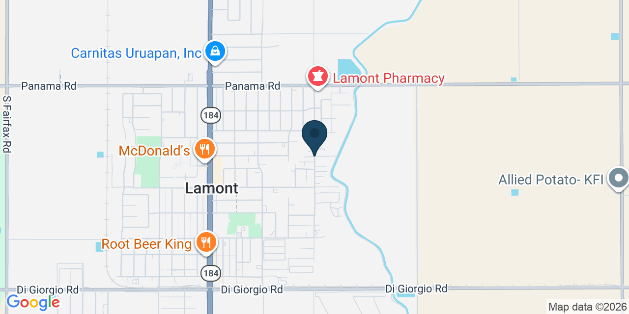 Map showing Lamont, Kern County, CA