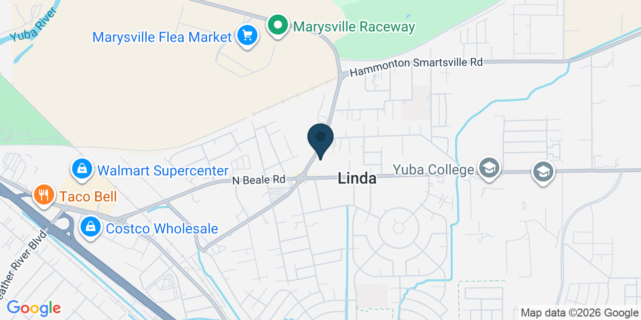 Map showing Marysville, Yuba County, CA