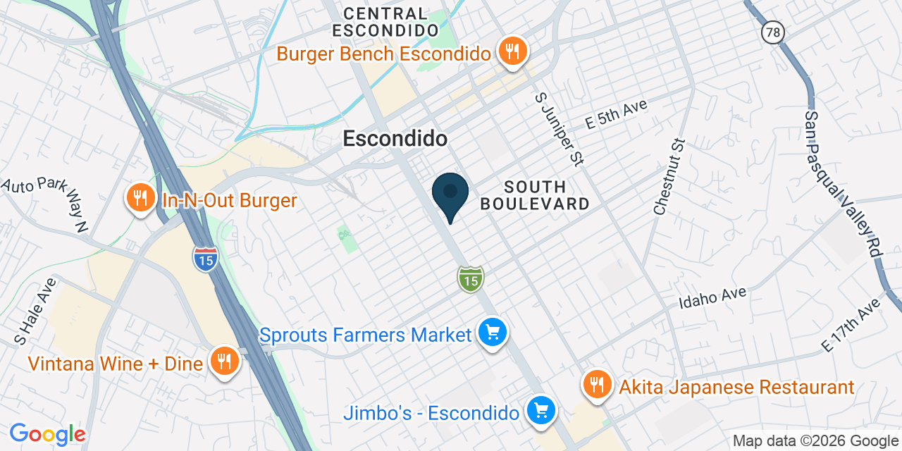 Map showing Escondido, San Diego County, CA