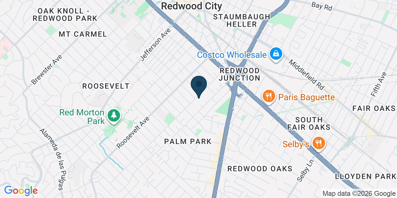 Map showing Redwood City, San Mateo County, CA