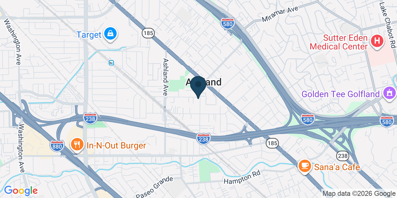 Map showing San Lorenzo, Alameda County, CA