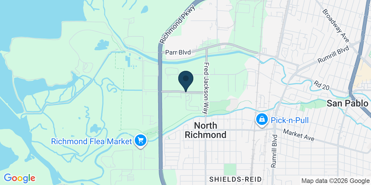 Map showing North Richmond, Contra Costa County, CA