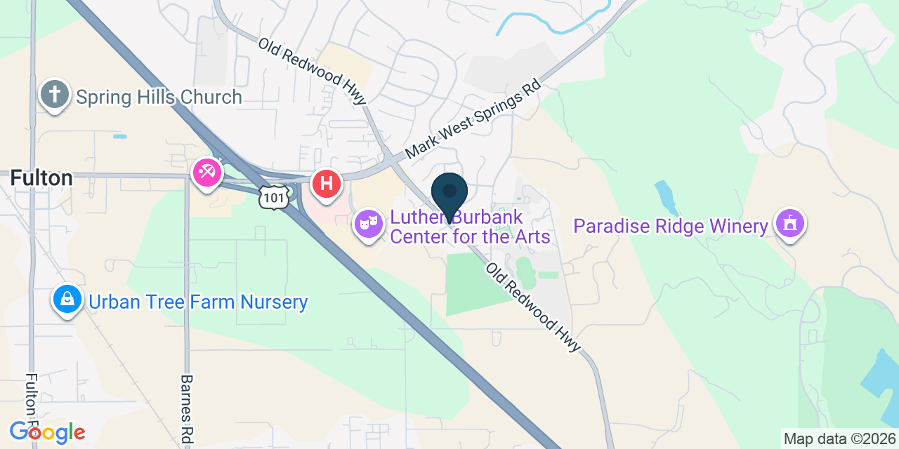 Map showing Larkfield-Wikiup, Sonoma County, CA