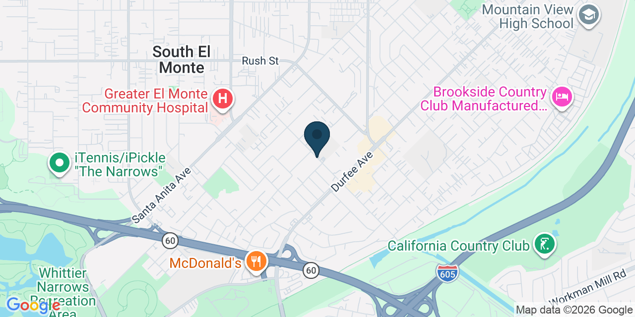 Map showing Los Angeles County, CA