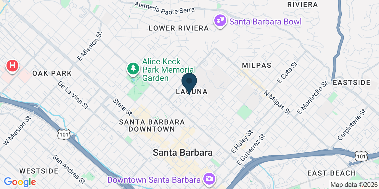 Map showing Santa Barbara, Santa Barbara County, CA