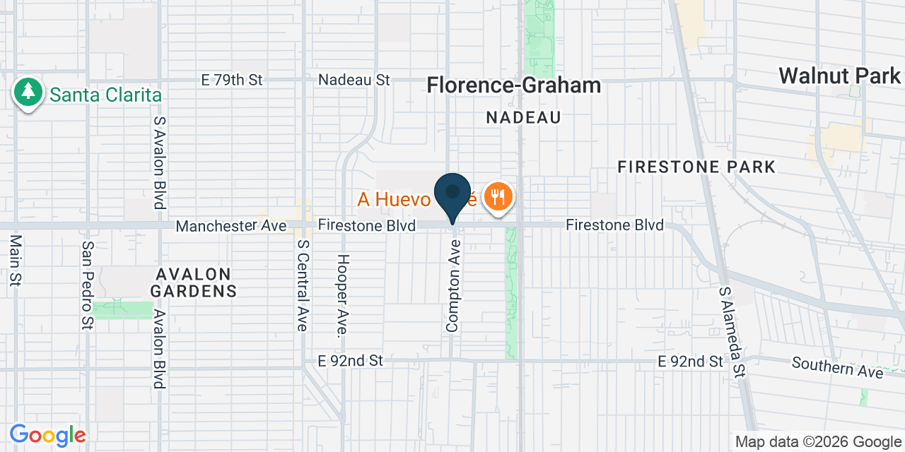 Map showing Florence-Graham, Los Angeles County, CA
