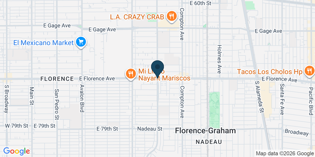 Map showing Florence-Graham, Los Angeles County, CA