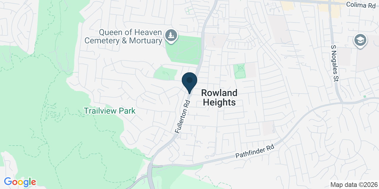 Map showing Rowland Heights, Los Angeles County, CA