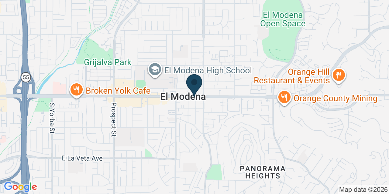 Map showing Orange County, CA