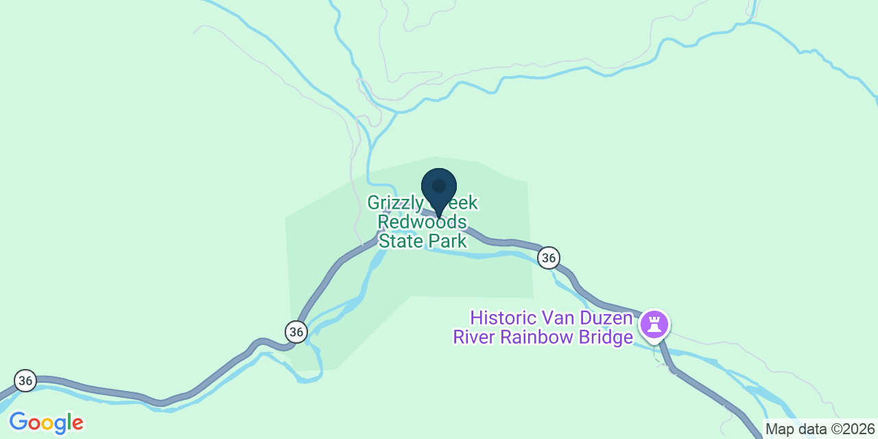 Map showing Carlotta, Humboldt County, CA