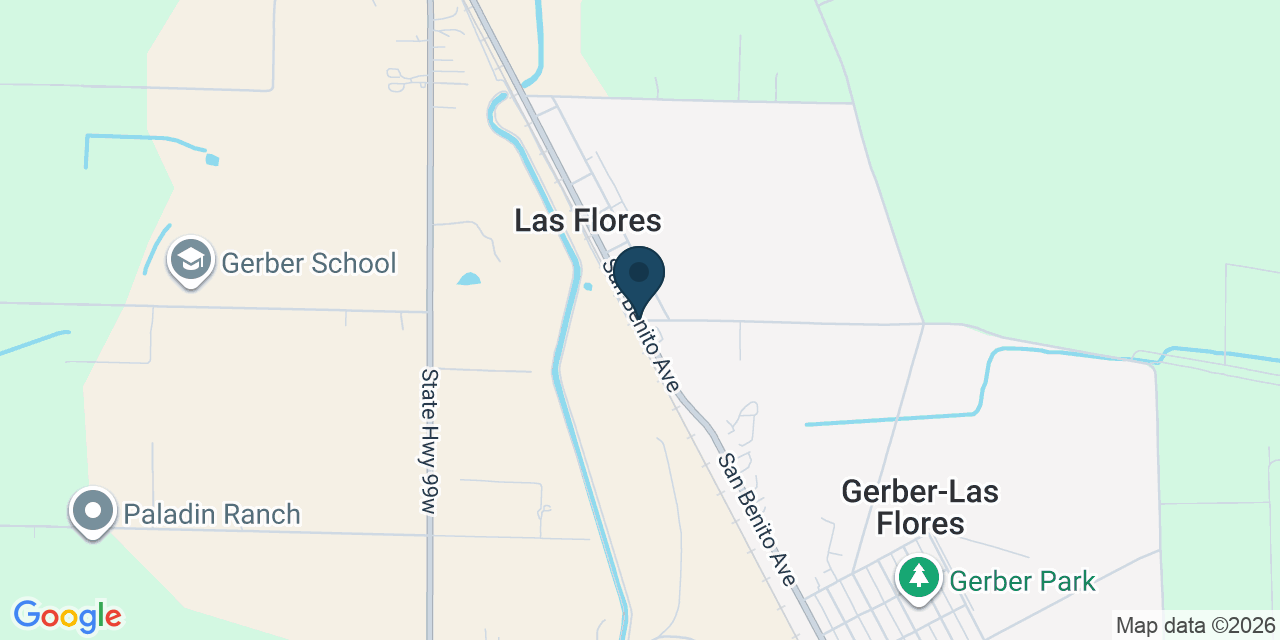 Map showing Las Flores, Tehama County, CA
