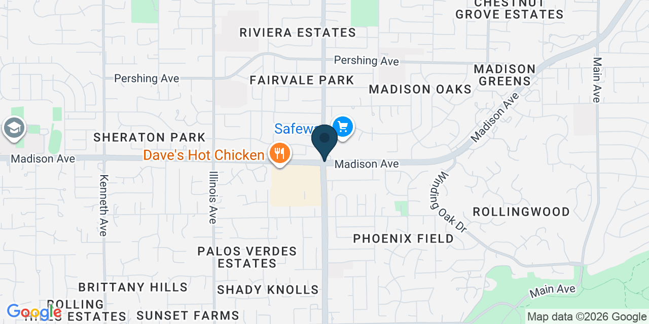 Map showing Orangevale, Sacramento County, CA
