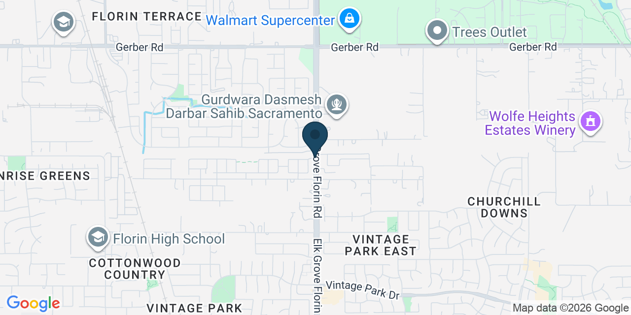 Map showing Vineyard, Sacramento County, CA