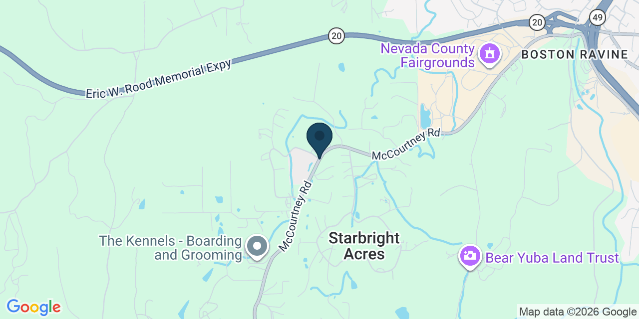 Map showing Nevada County, CA