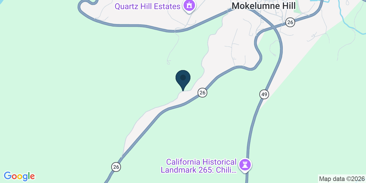 Map showing Calaveras County, CA