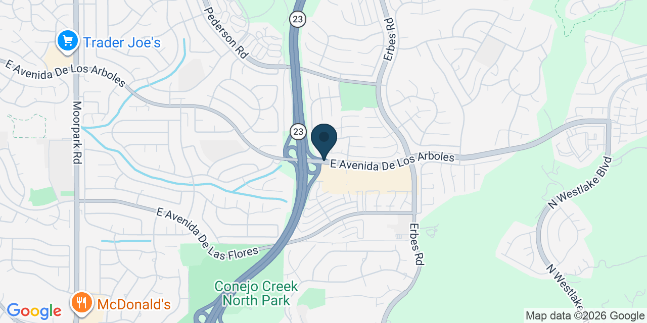 Map showing Thousand Oaks, Ventura County, CA