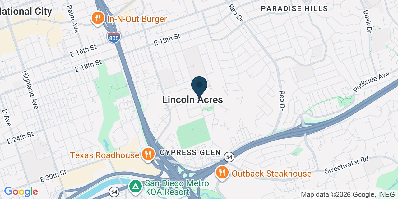 Map showing National City, San Diego County, CA