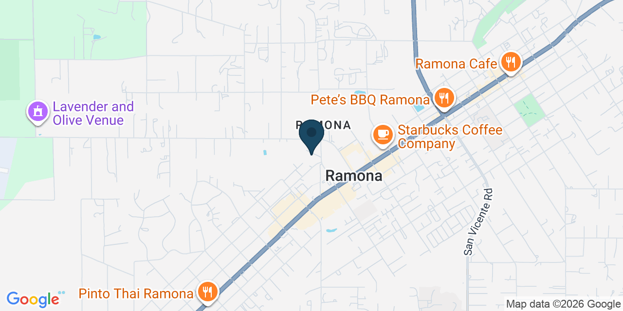 Map showing Ramona, San Diego County, CA