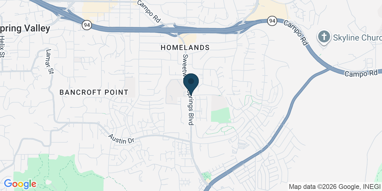 Map showing Spring Valley, San Diego County, CA