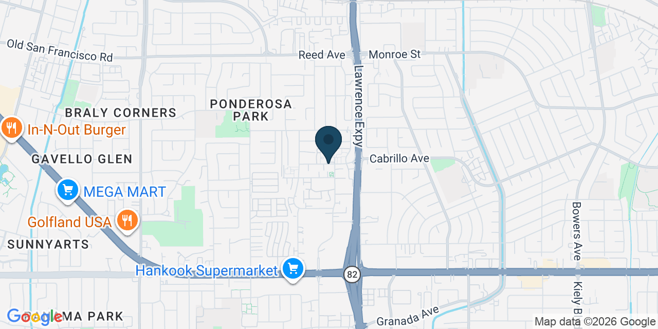 Map showing Santa Clara County, CA