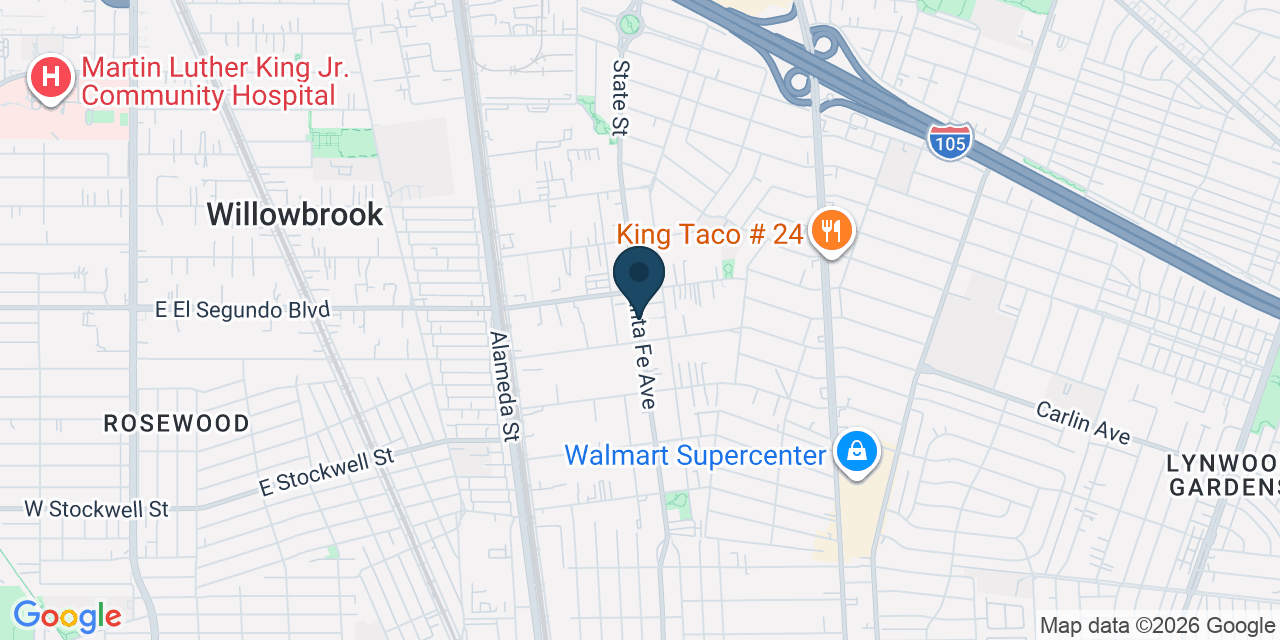 Map showing Compton, Los Angeles County, CA