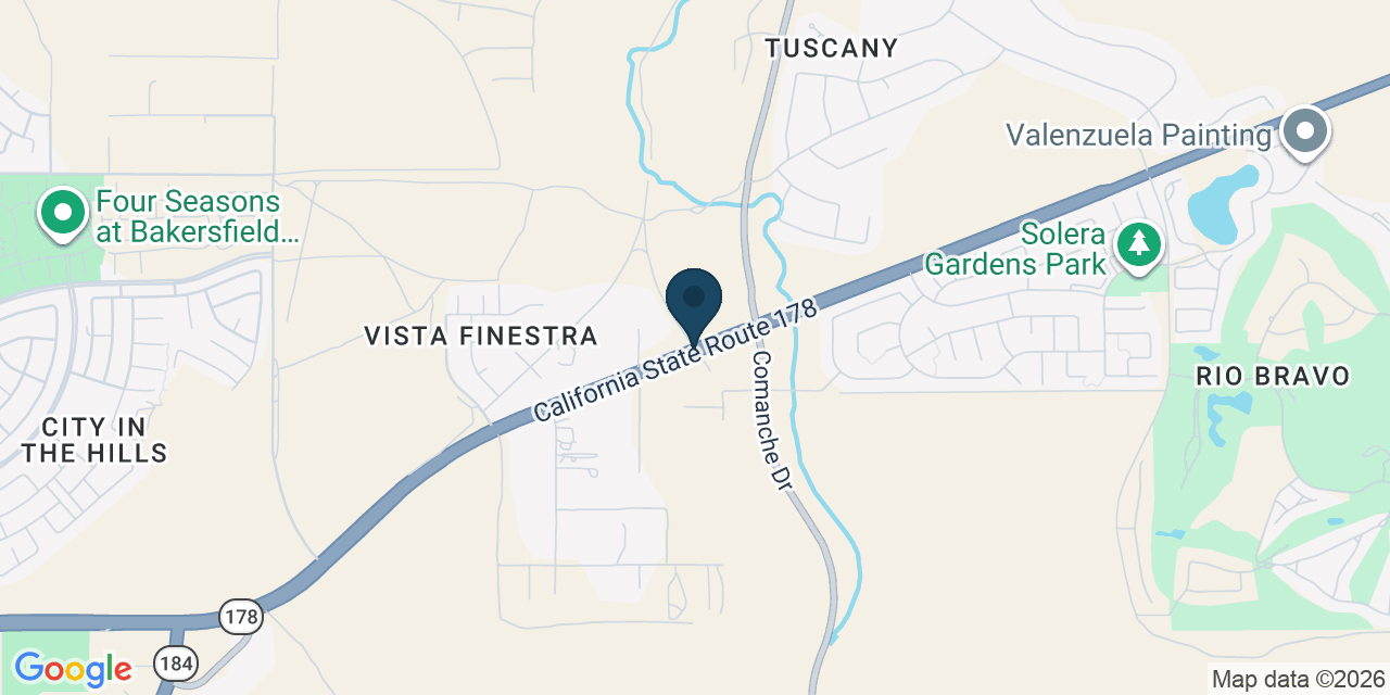 Map showing Kern County, CA