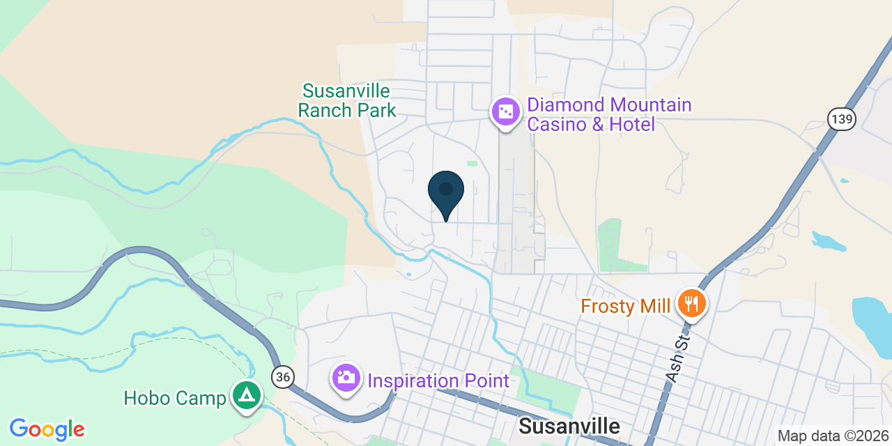 Map showing Susanville, Lassen County, CA