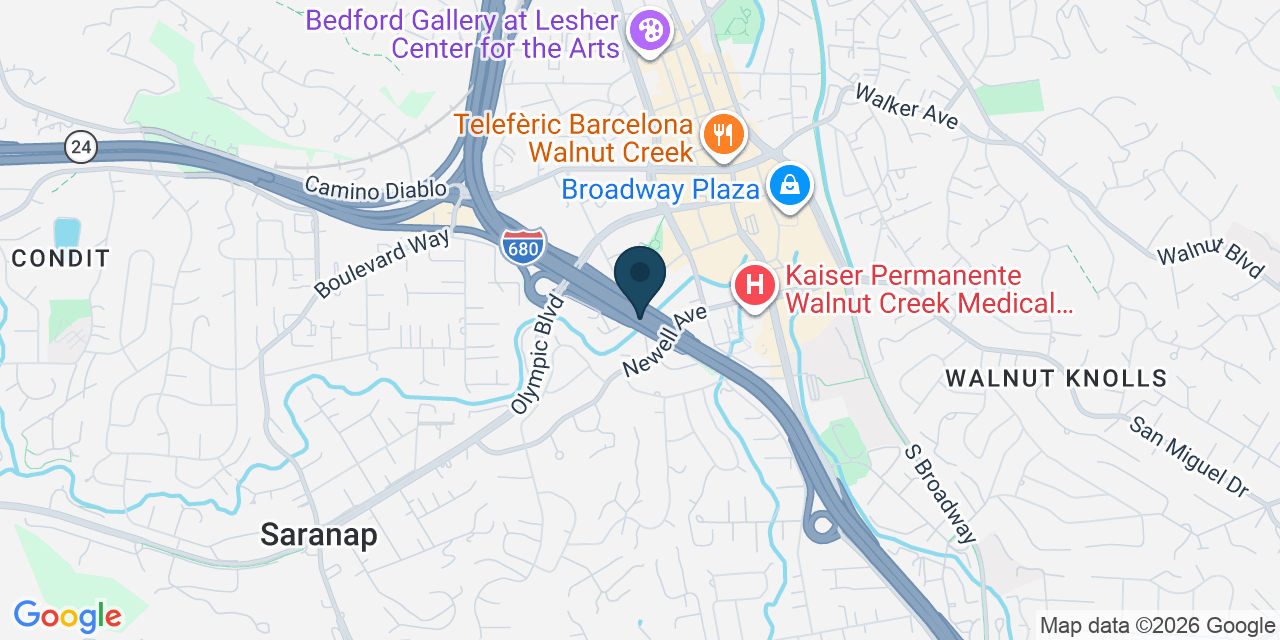Map showing Walnut Creek, Contra Costa County, CA
