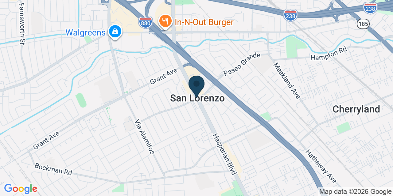 Map showing San Lorenzo, Alameda County, CA