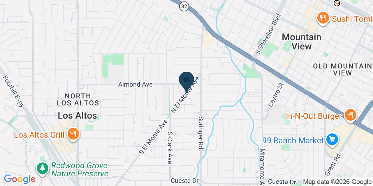 Map showing Los Altos, Santa Clara County, CA