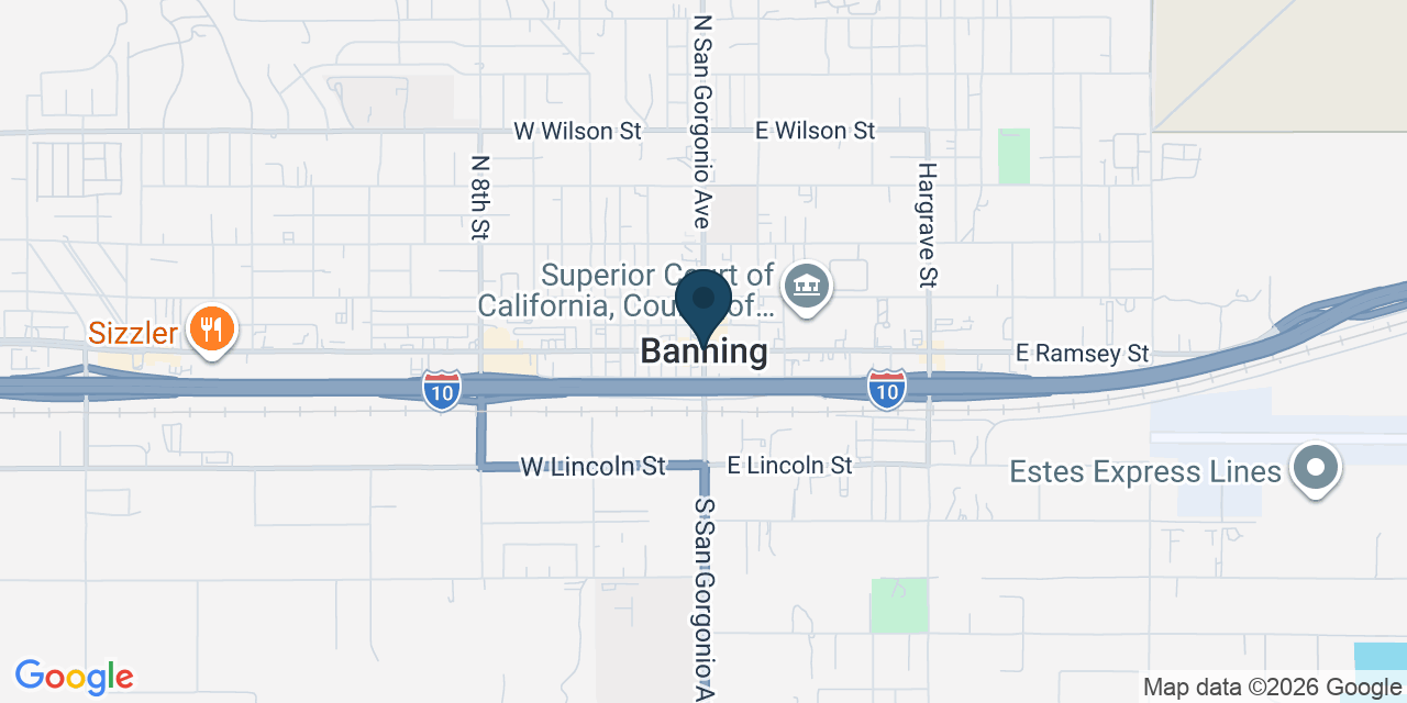Map showing Banning, Riverside County, CA