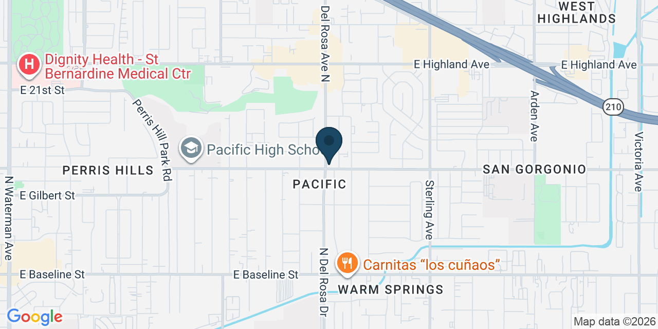 Map showing San Bernardino, San Bernardino County, CA